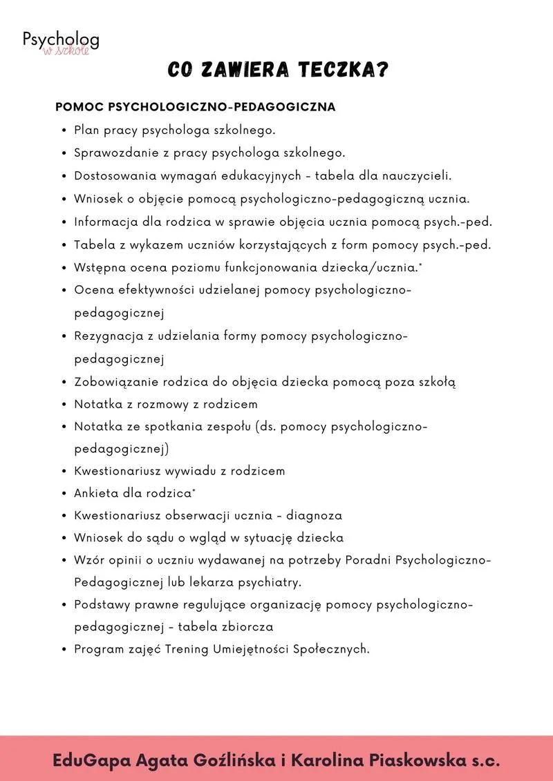 Psycholog szkolny wsparcie uczniów i rodziców