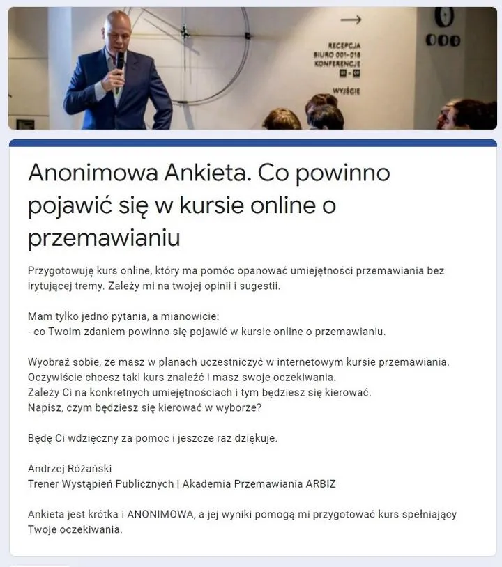 Tworzenie anonimowych ankiet